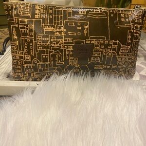 Fossil Black and Tan Urban Design Clutch